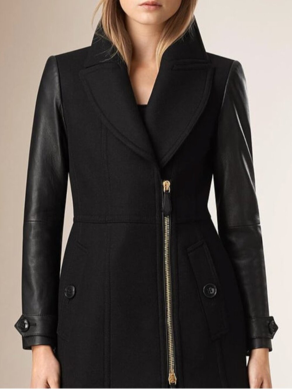 Burberry Brit Virgin Wool Coat (size 8), leather, used, great condition